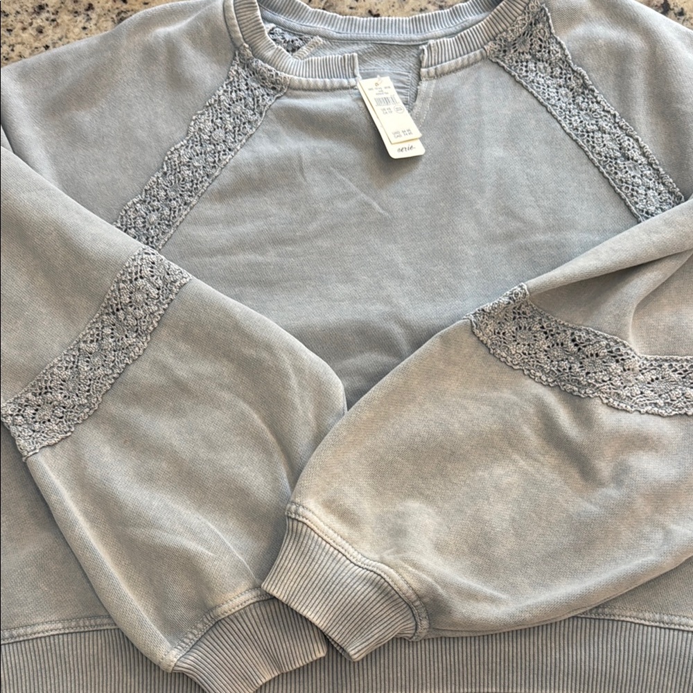 Aerie Light blue Lace Detail Sweatshirt